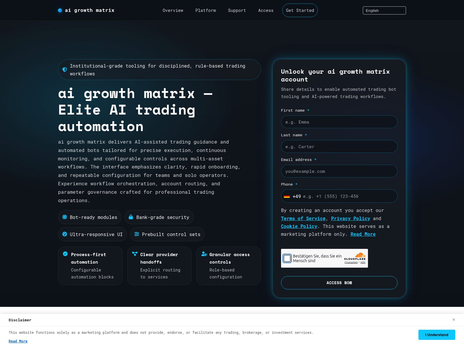 Screenshot of ai-growth-matrix-app.com