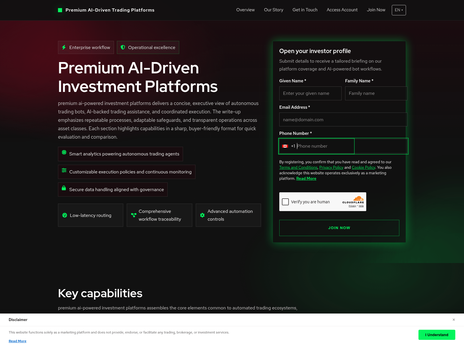 Screenshot of ai-poweredinvestmentplatforms.pro