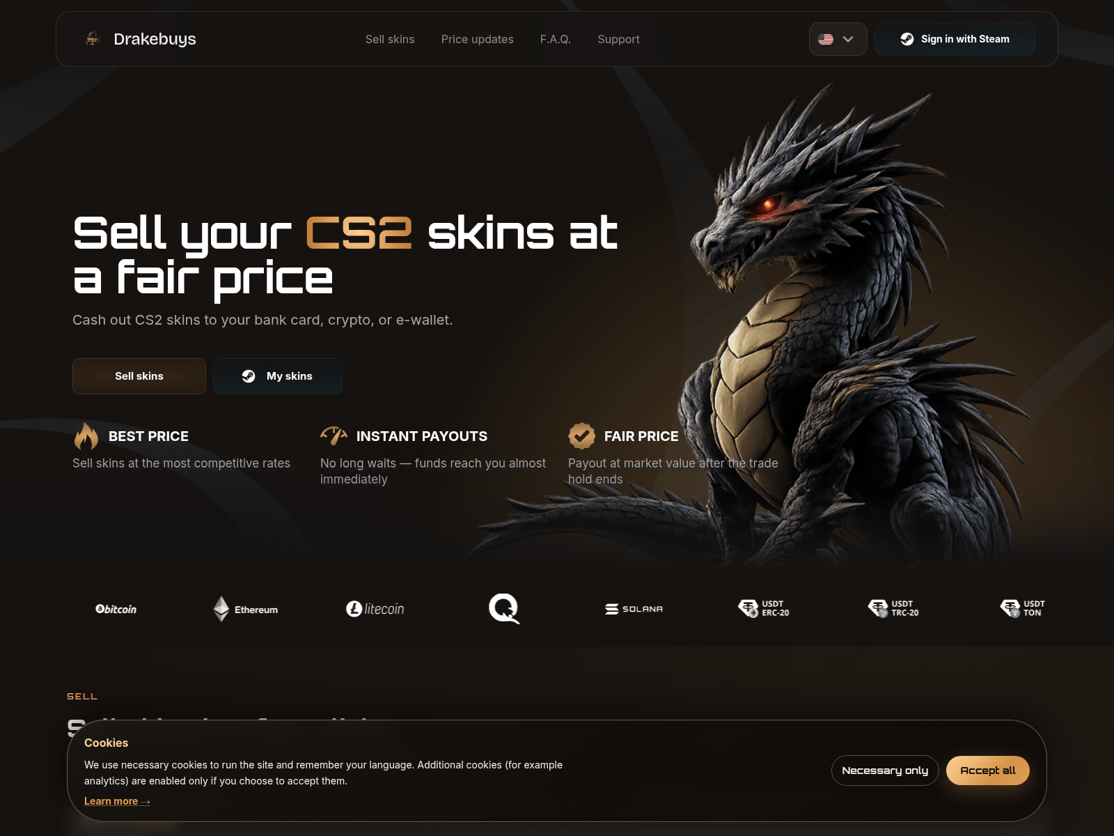 Screenshot of drakebuys.com