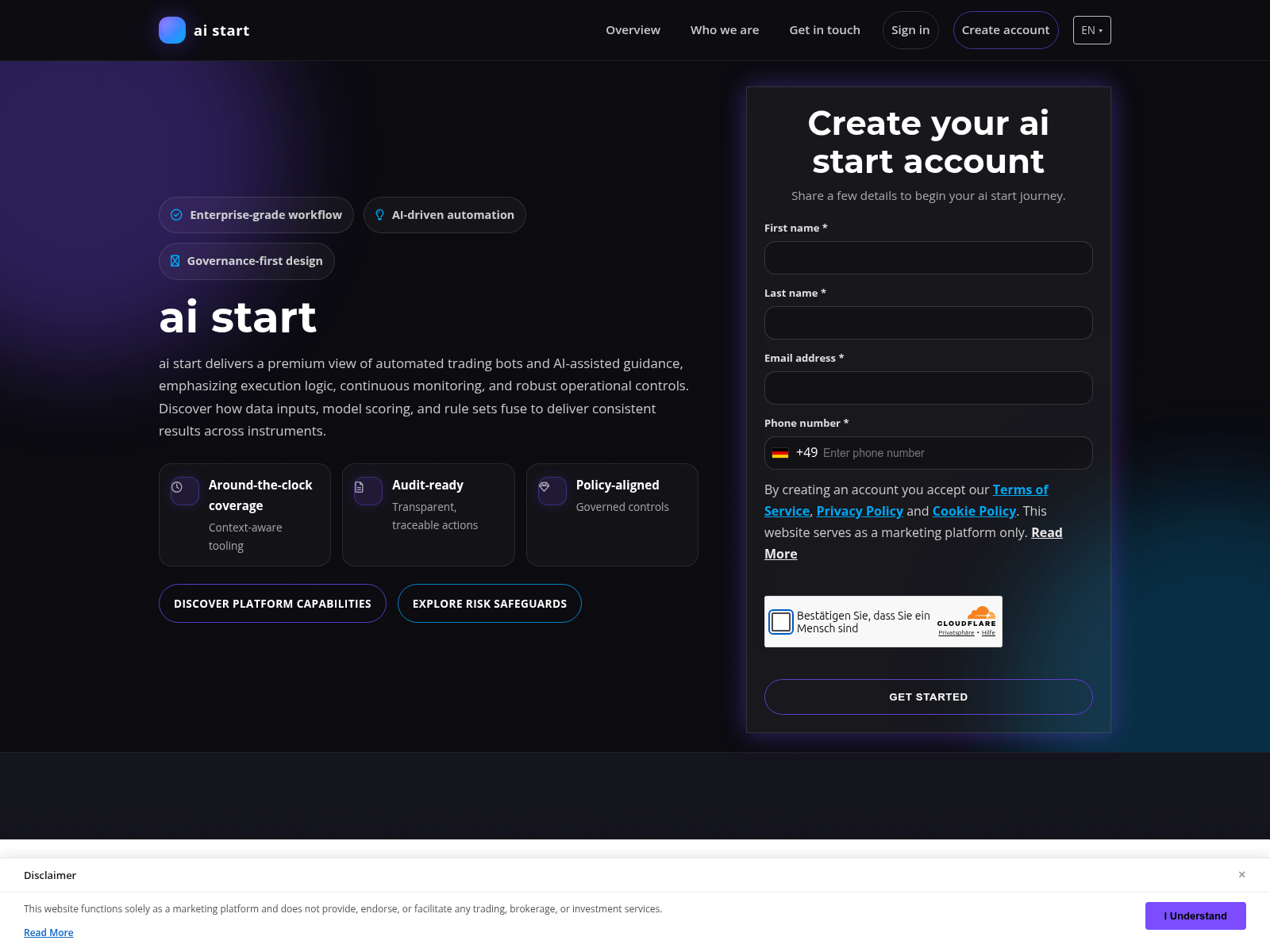 Screenshot of aistart.digital