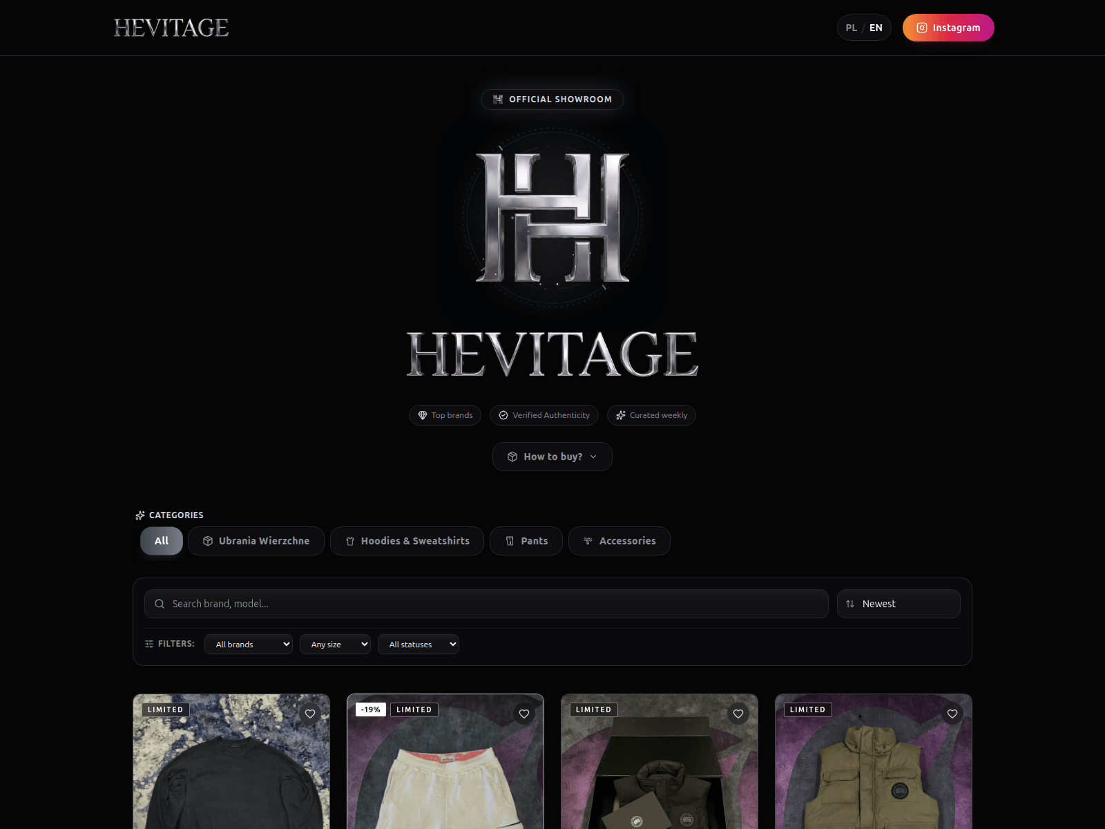 Screenshot of hevitage.com