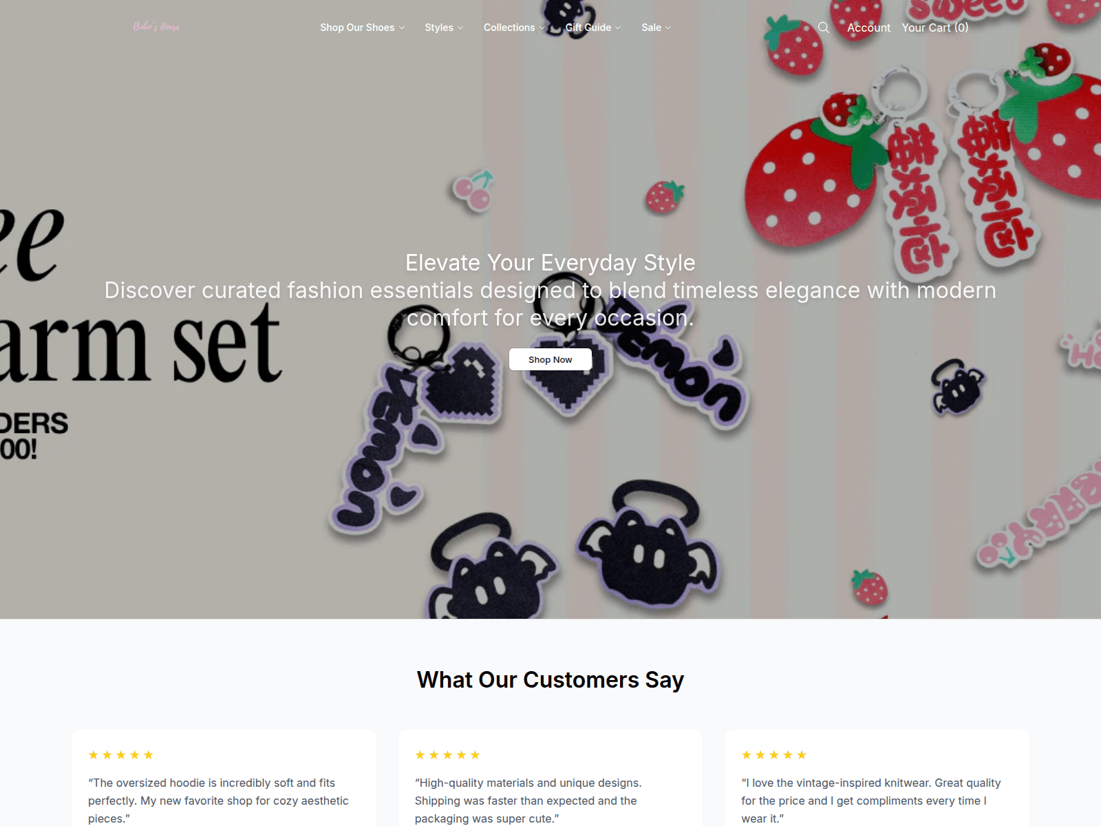 Screenshot of boboshouseboutique.shop