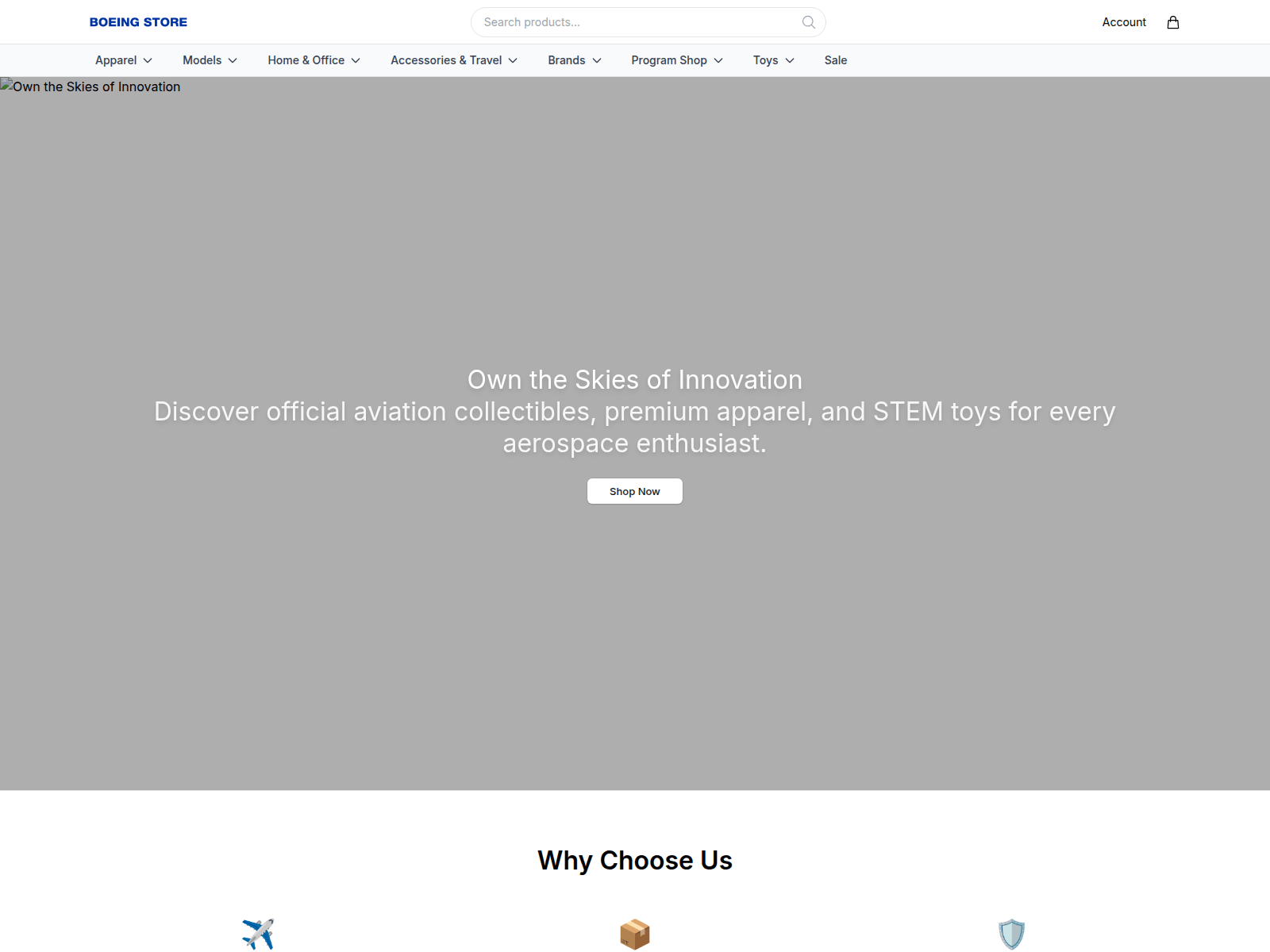 Screenshot of boeingstoreglobal.shop