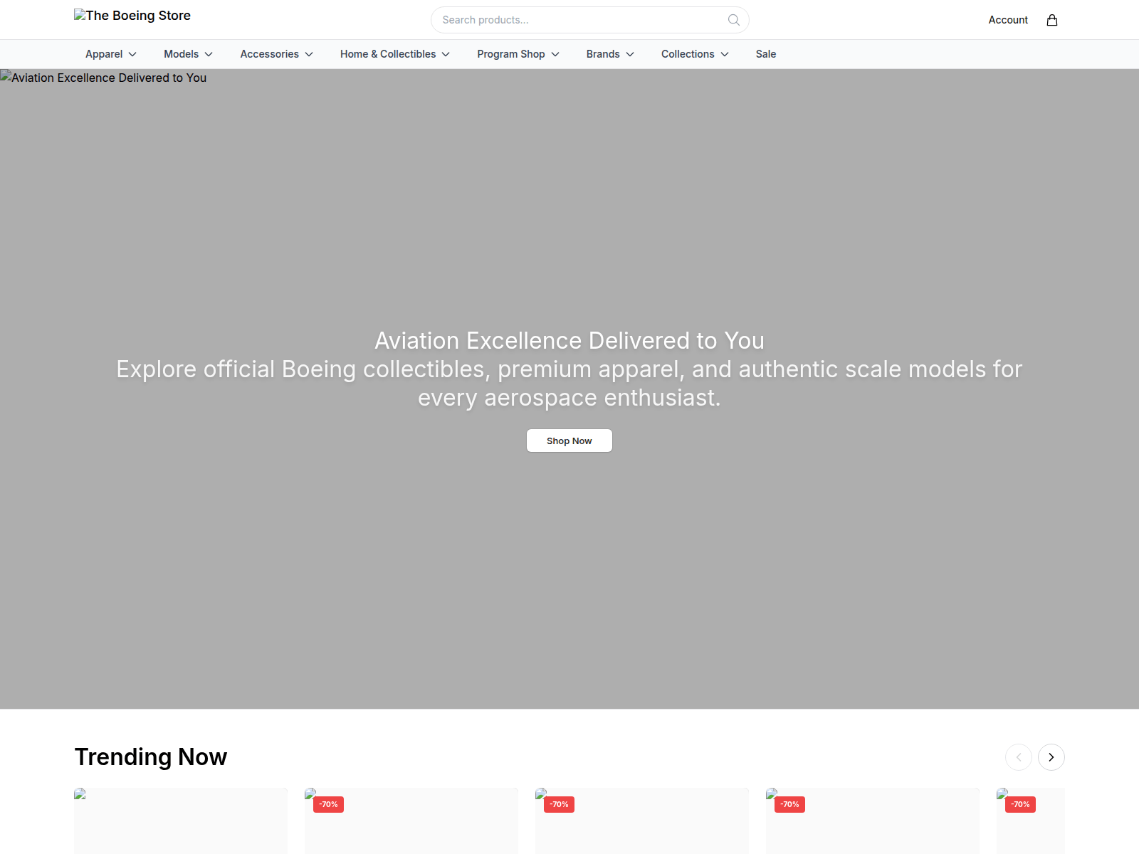 Screenshot of boeingstorestyle.shop