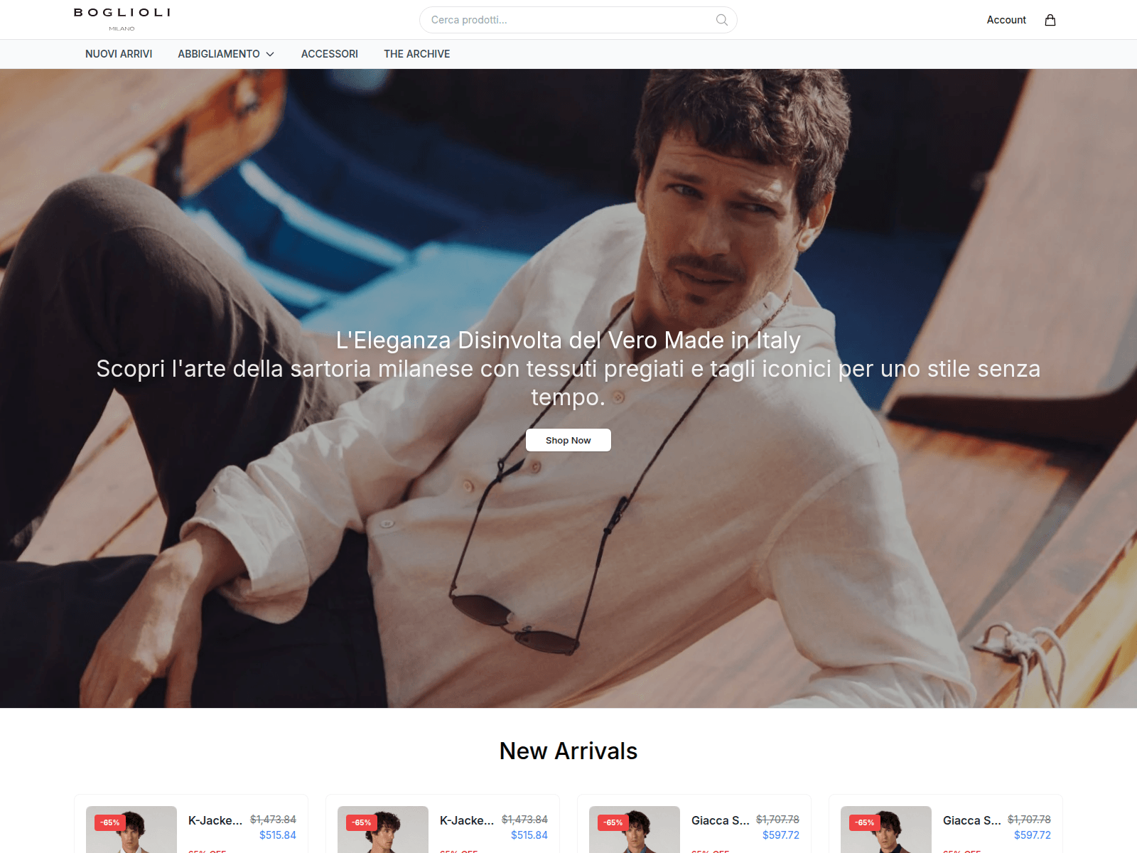 Screenshot of bogliolimilanoshop.shop