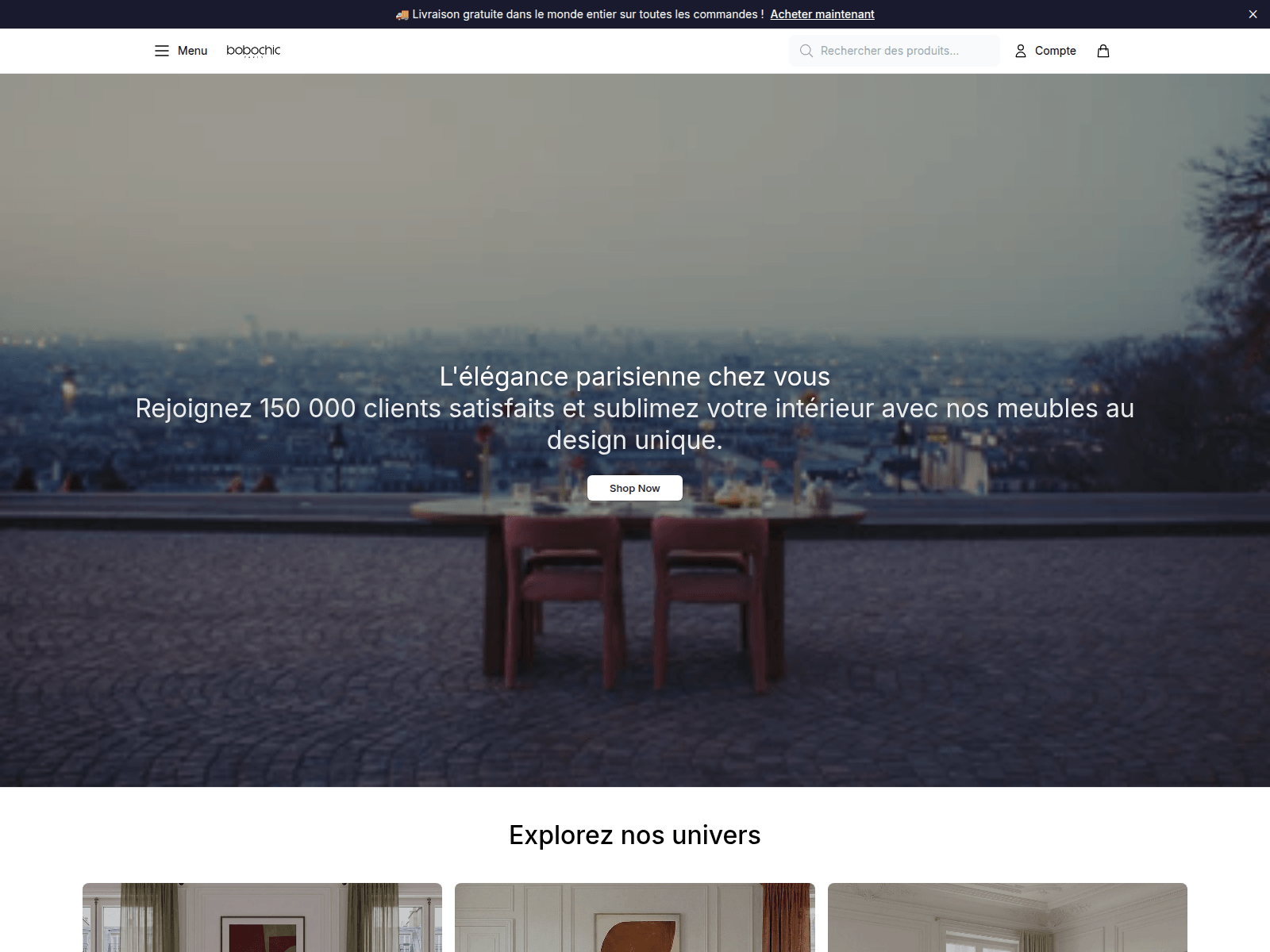 Screenshot of bobochicparishome.shop