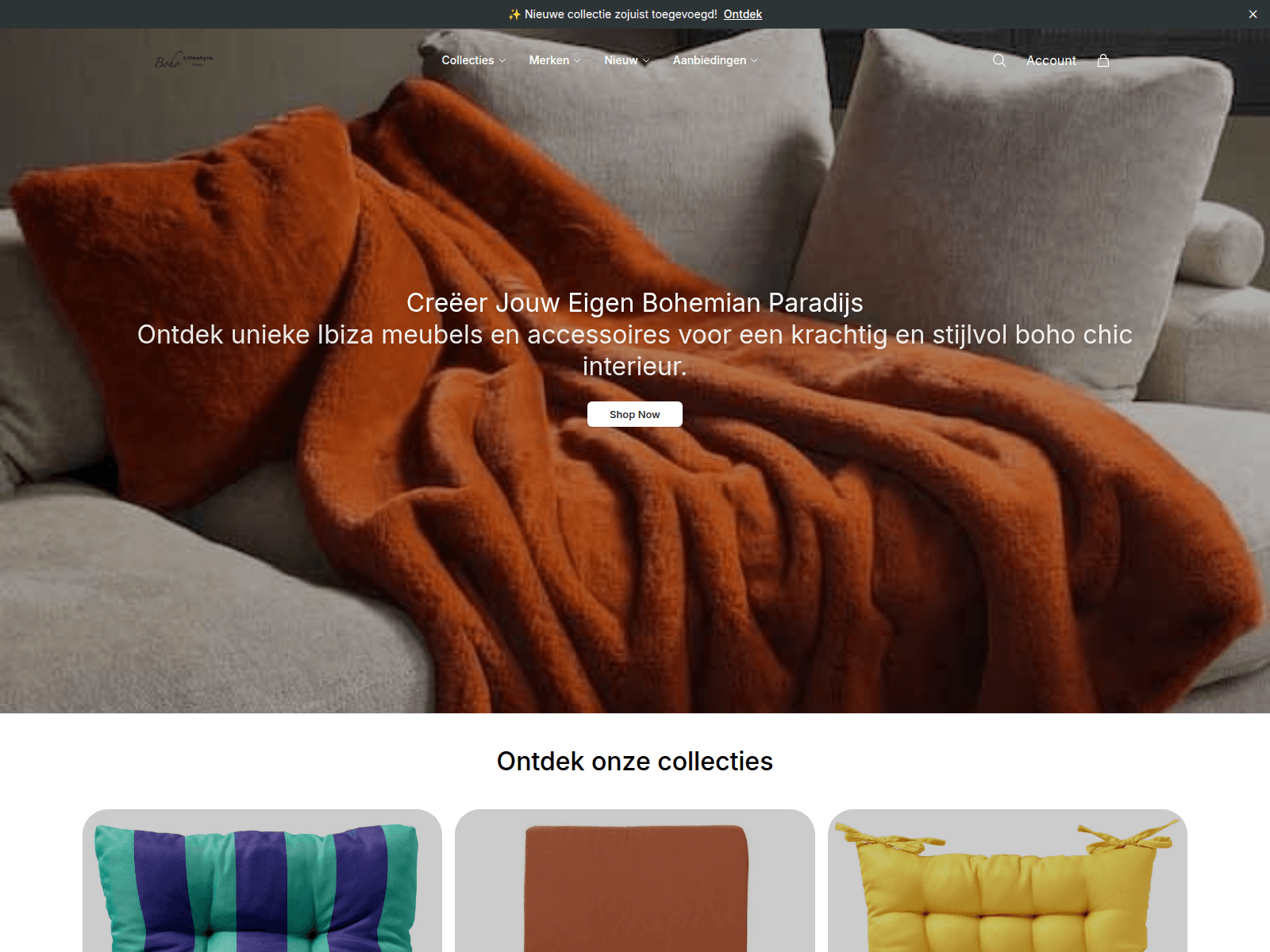 Screenshot of boholifestylestoreonline.shop
