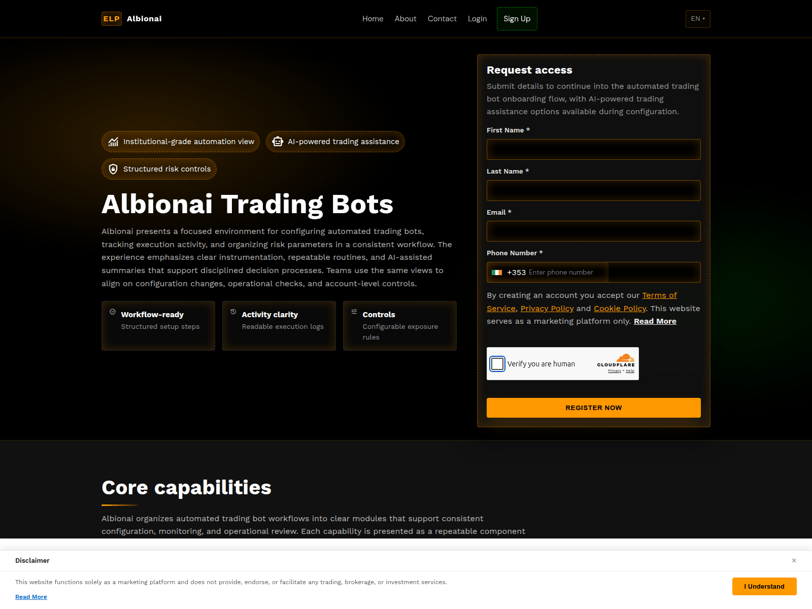 Screenshot of albionai.click