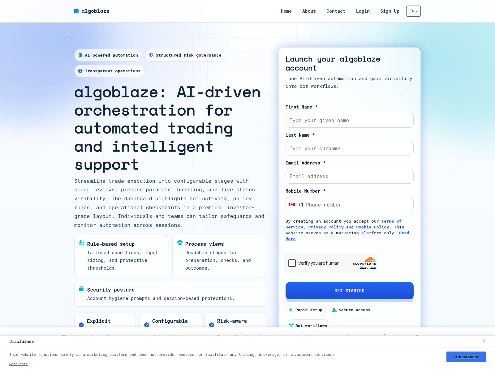 Screenshot of algoblaze.digital