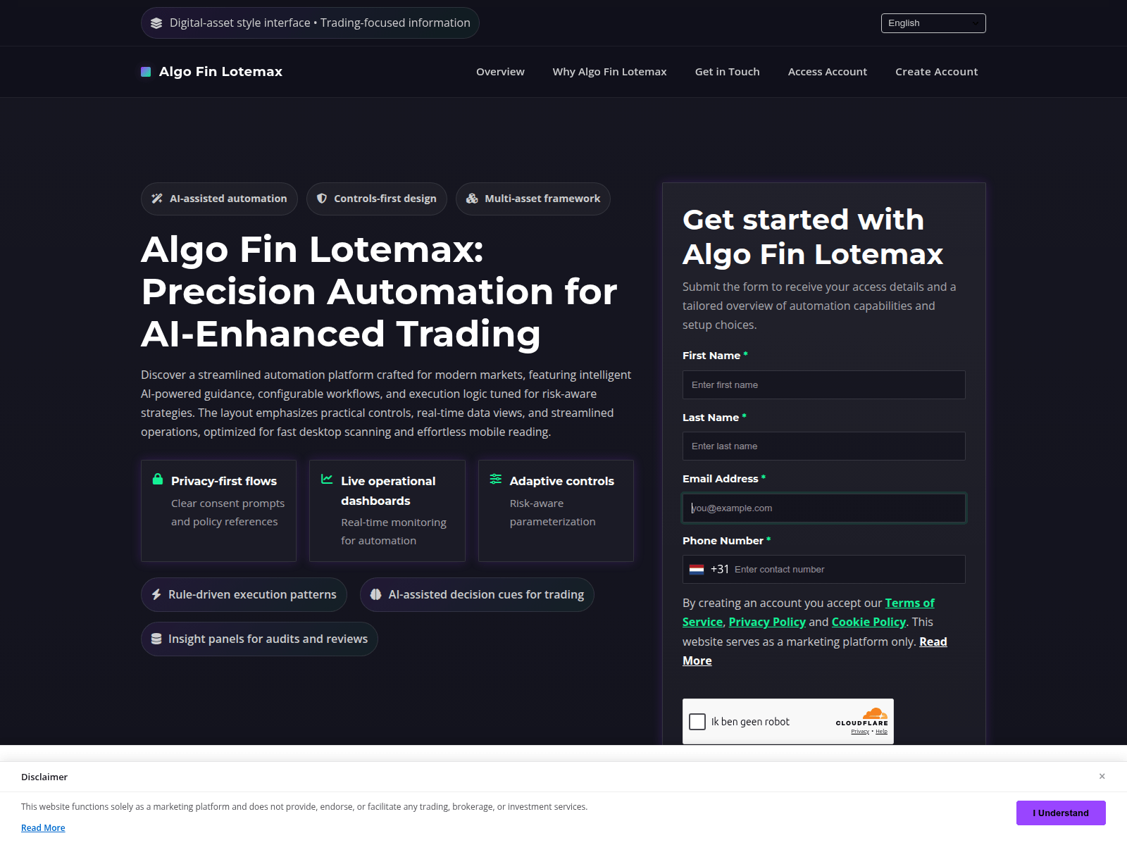 Screenshot of algofinlotemax.click