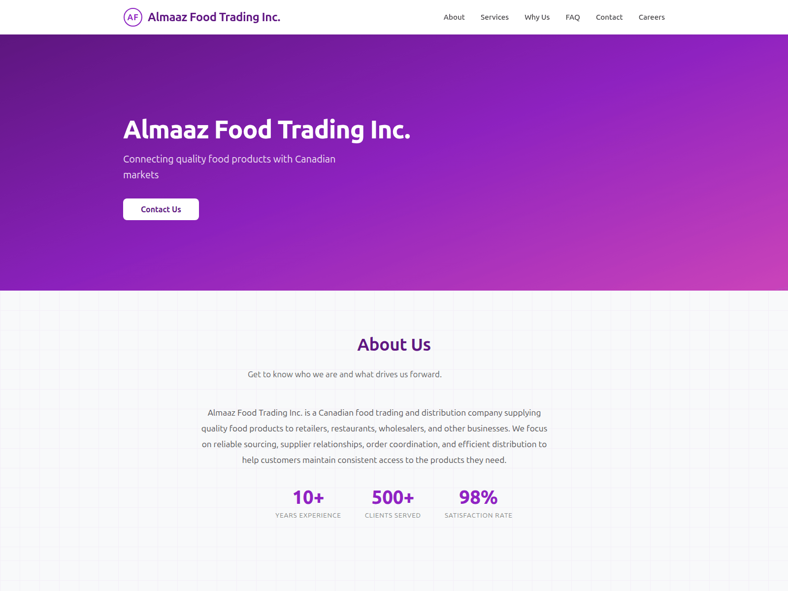 Screenshot of almaazfoodtrading.com