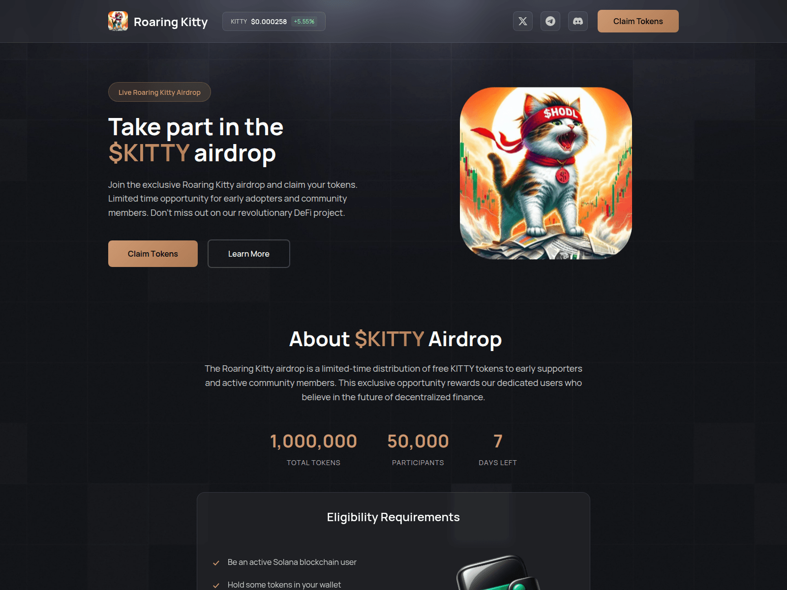 Screenshot of roaringkitty.fyi