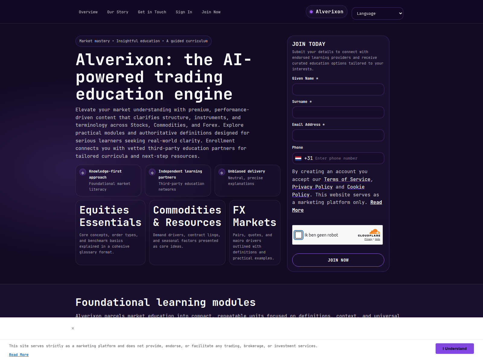 Screenshot of alverixonplatform.com