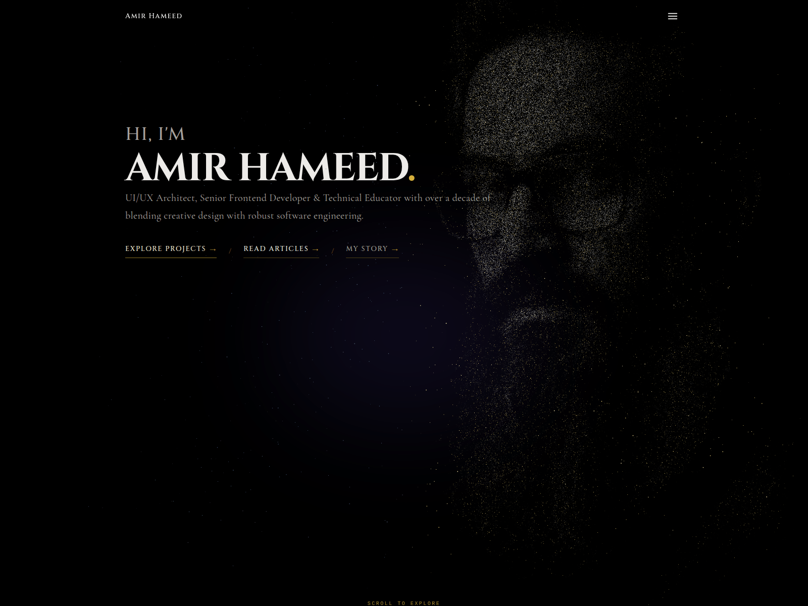 Screenshot of amirhameed.com