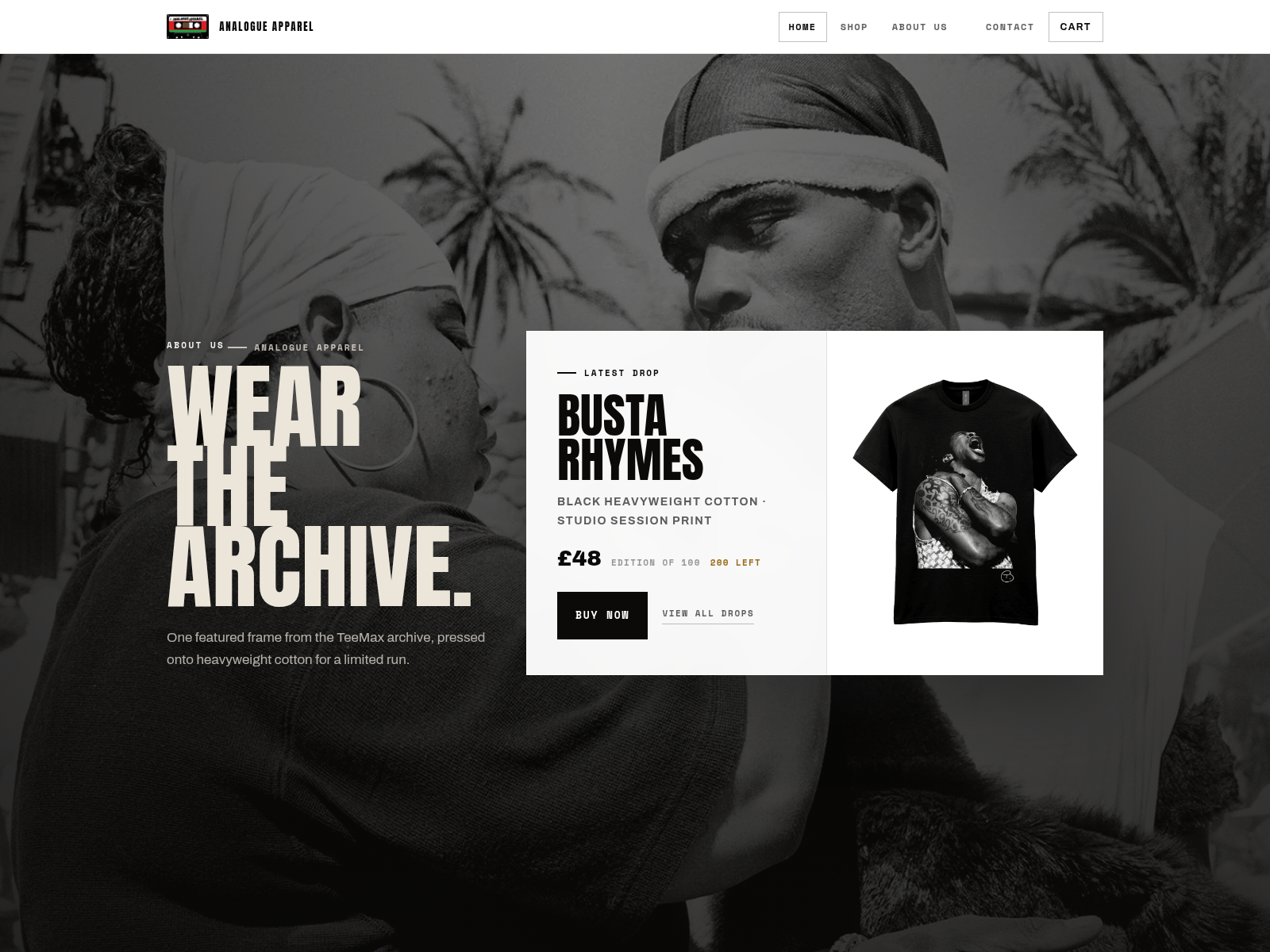 Screenshot of analogueapparel.com