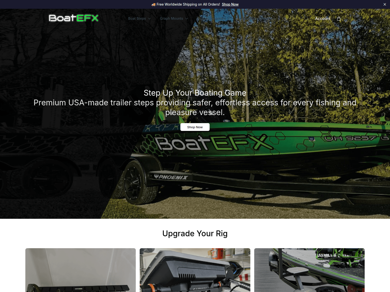 Screenshot of boatefxgear.shop