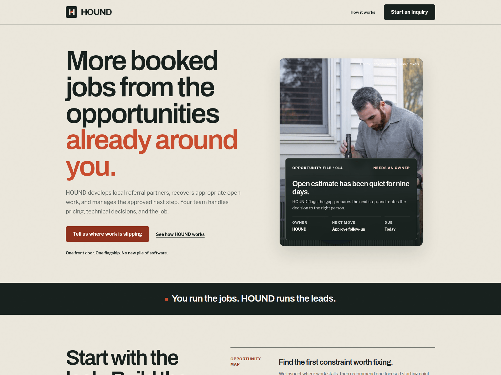 Screenshot of houndlocal.com