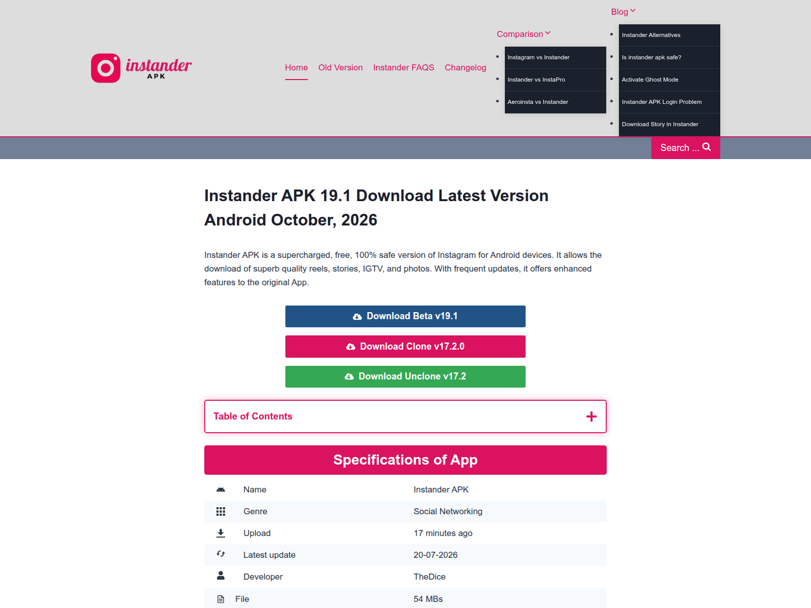 Screenshot of iinstanderapk.com