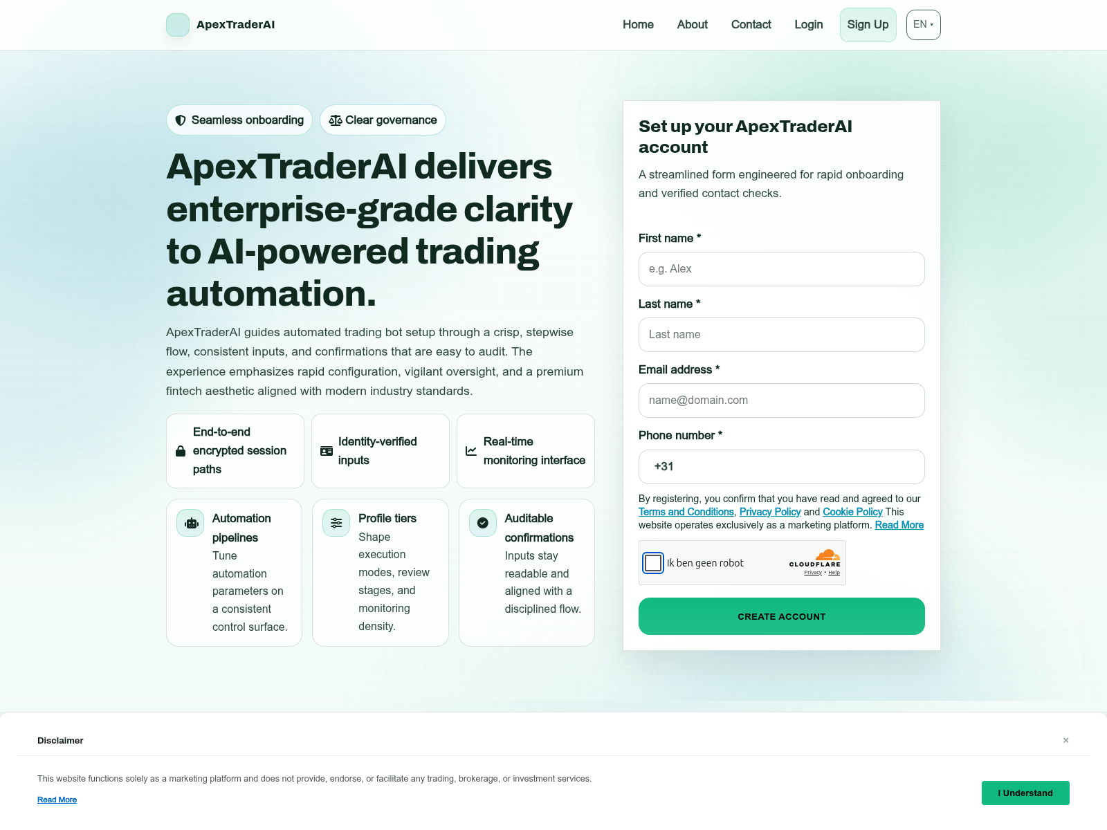 Screenshot of apextraderai.shop