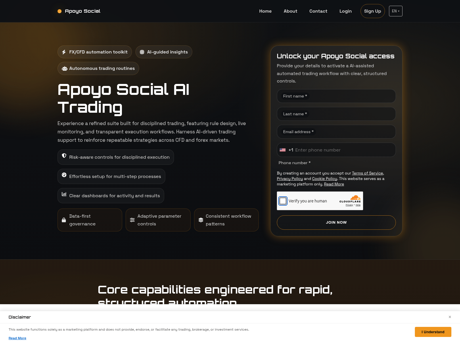 Screenshot of apoyosocialsoftware.com