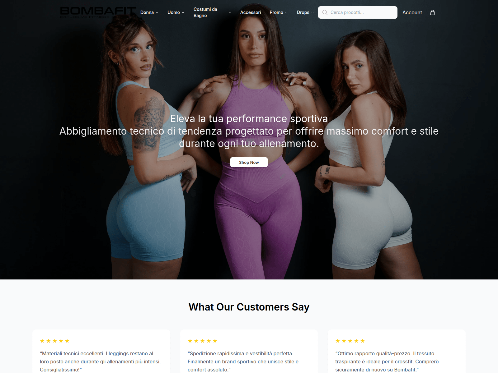 Screenshot of bombafitshop.shop