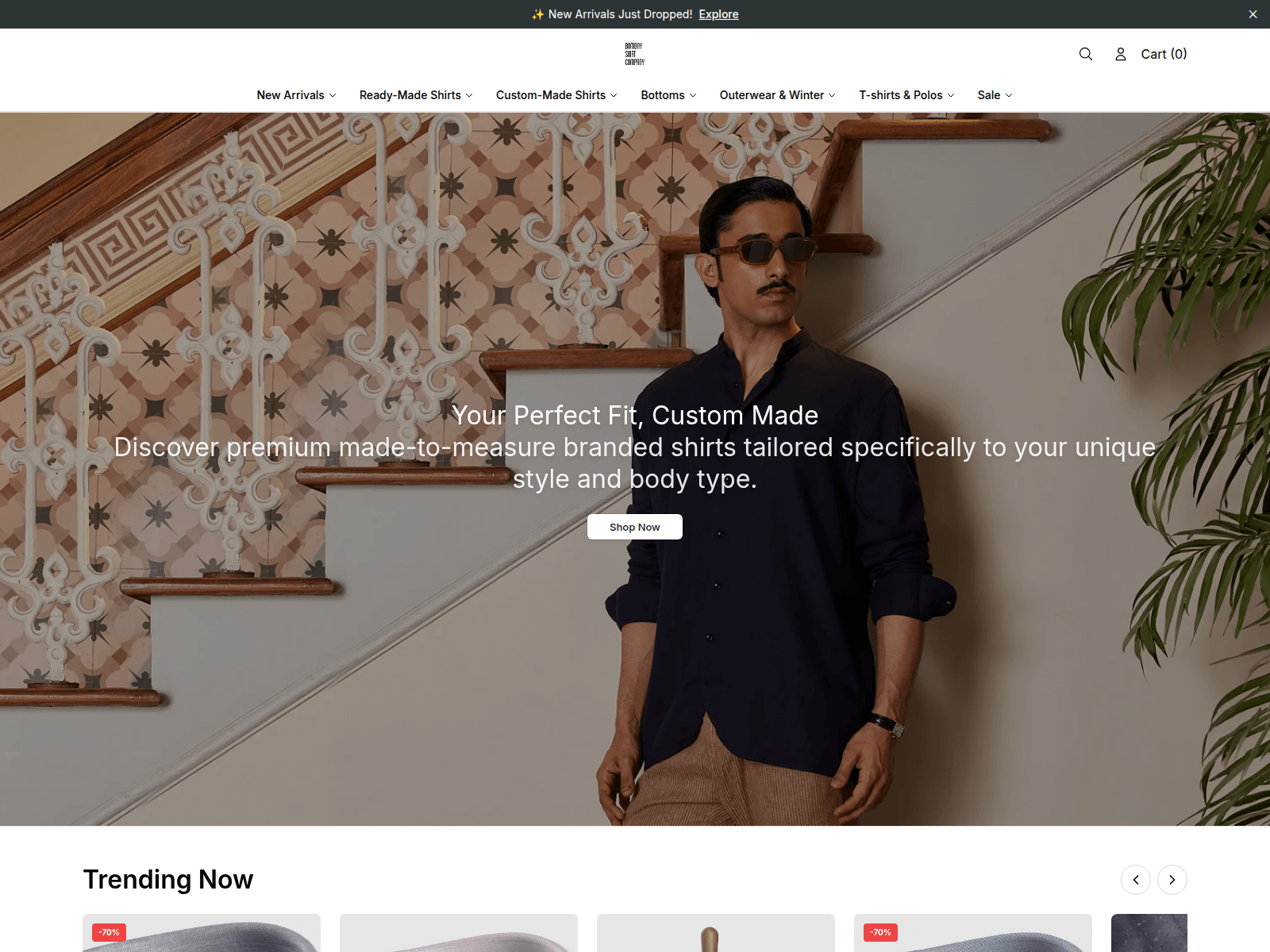 Screenshot of bombayshirtcompany.shop