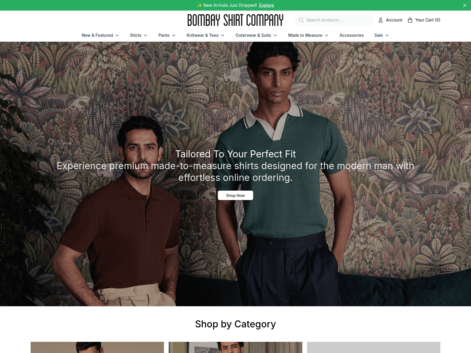 Screenshot of bombayshirtcompanyshop.shop