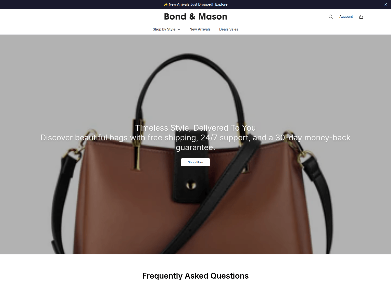 Screenshot of bondandmasonapparel.shop