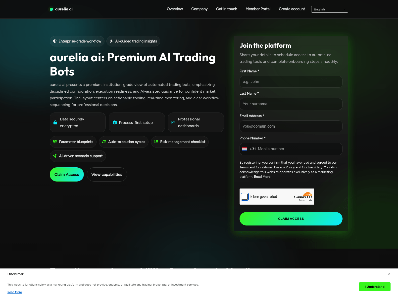 Screenshot of aurelia-ai.pro