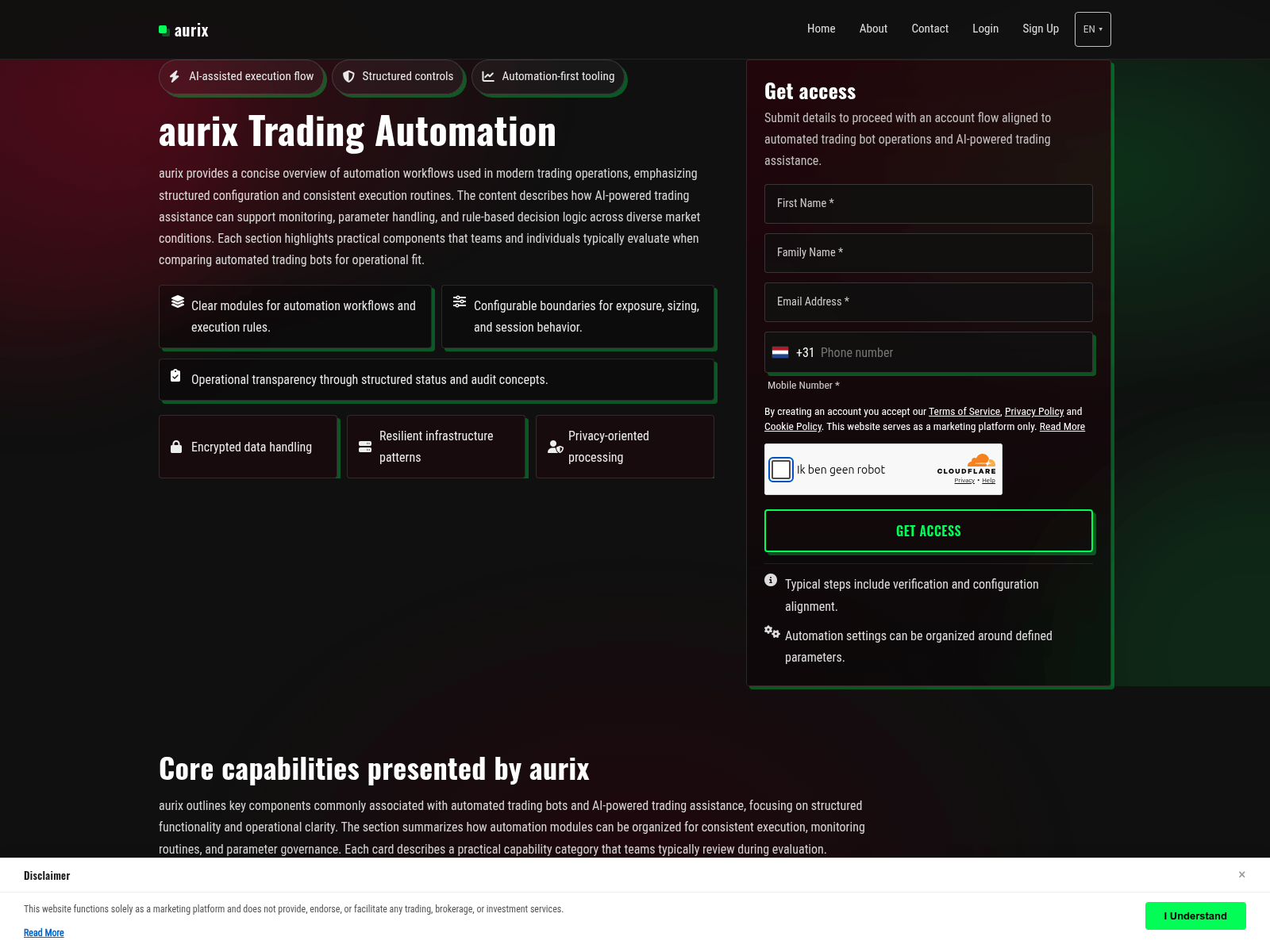 Screenshot of aurix.click