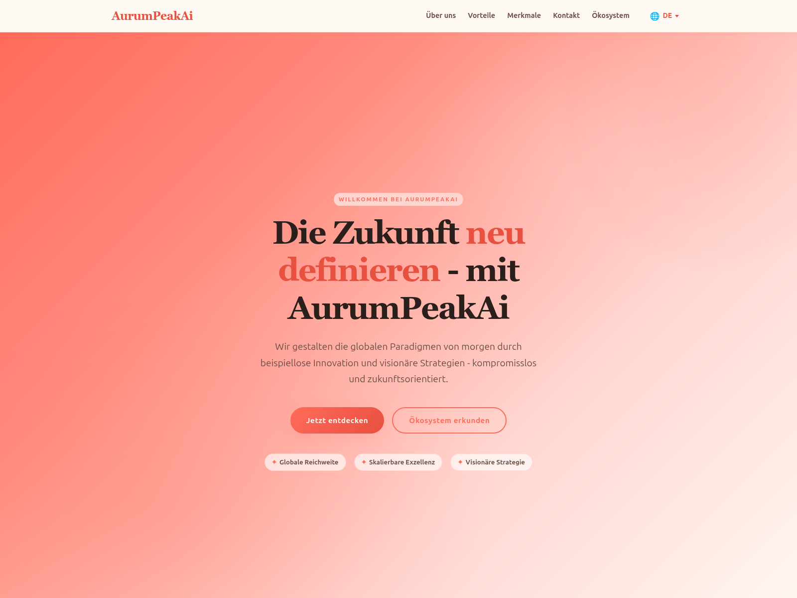 Screenshot of aurumpeakai.de