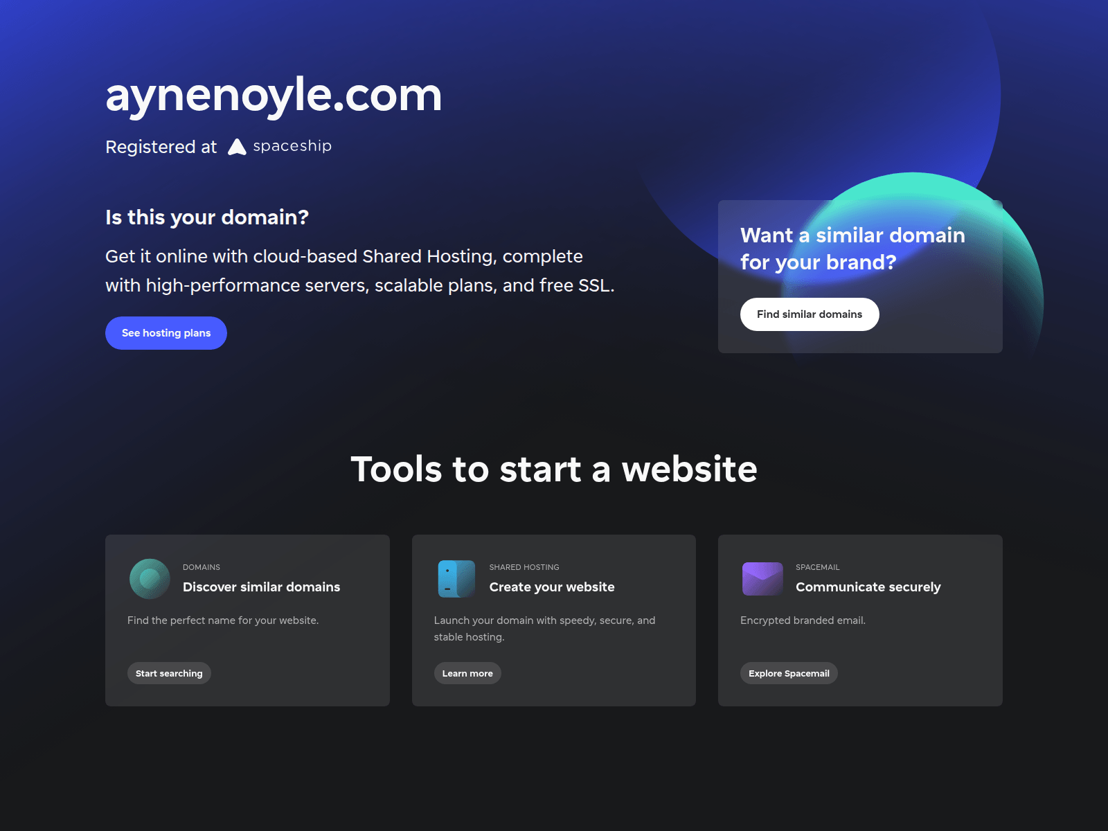 Screenshot of aynenoyle.com