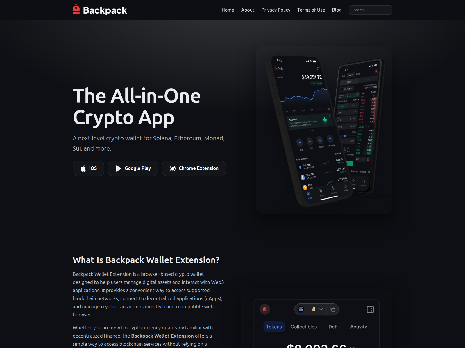 backpackwallet.org का स्क्रीनशॉट