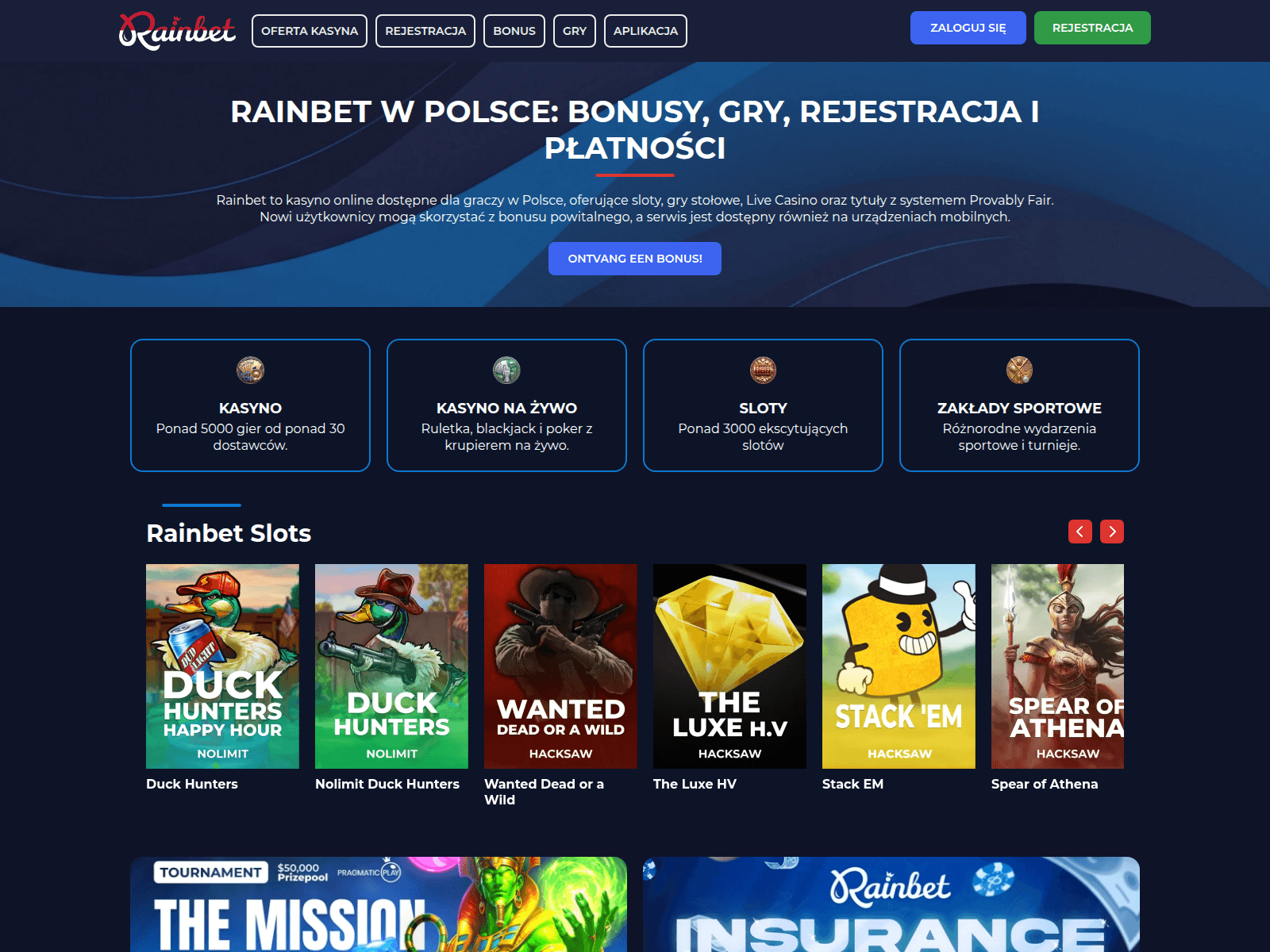 Screenshot of rainbet-pl.site