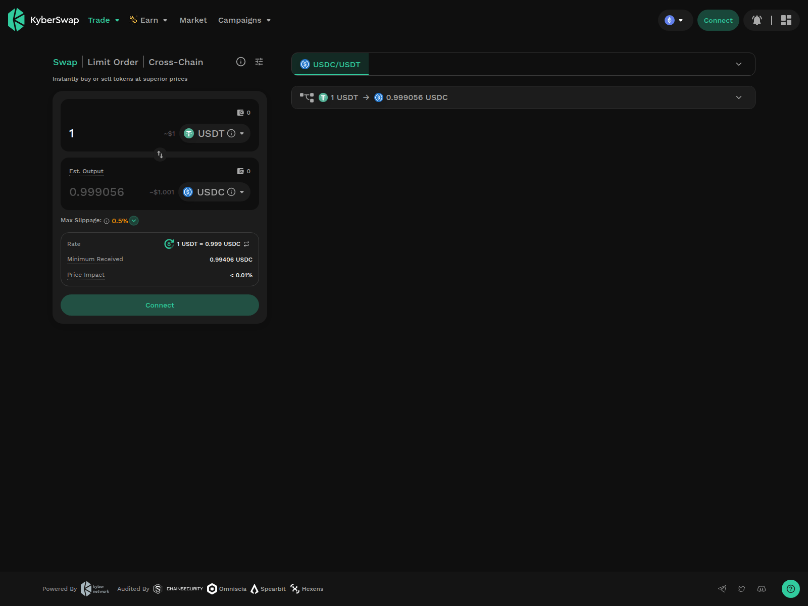 Screenshot of kyberswap.cam