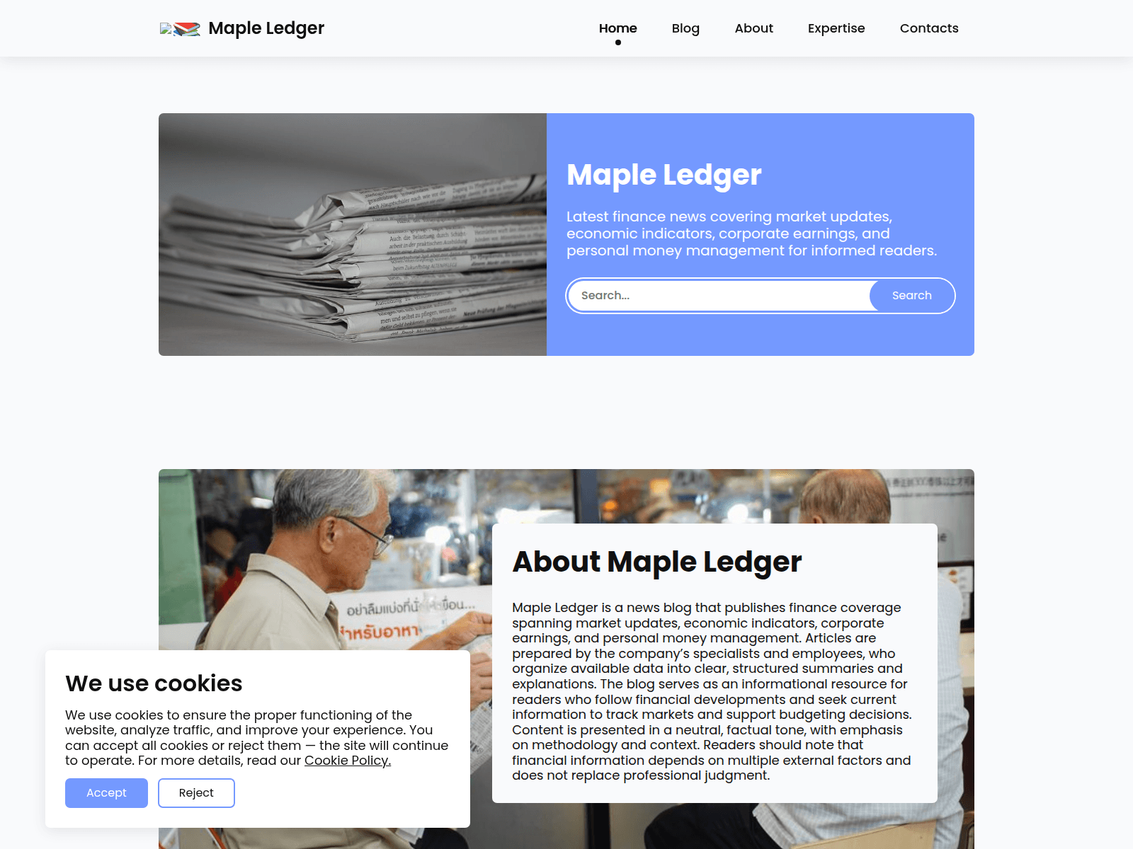 لقطة شاشة لـ maple-ledger.com