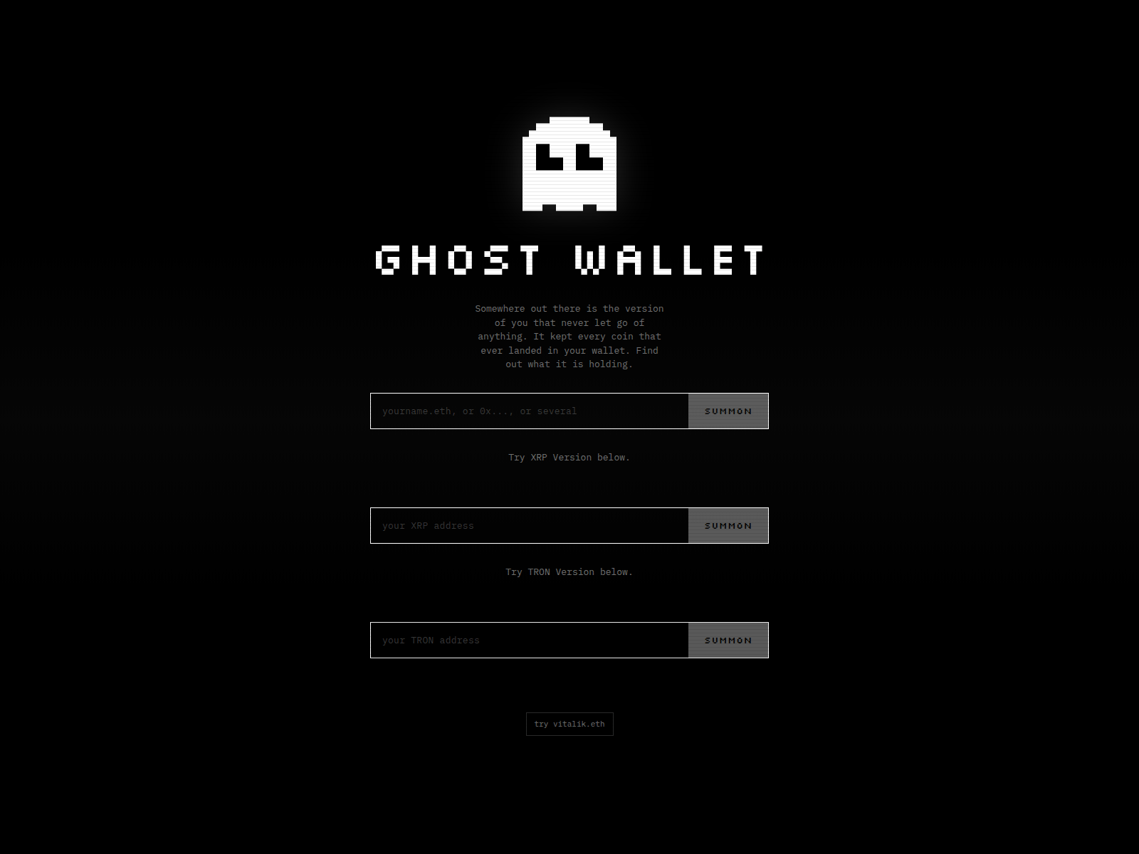 Снимок экрана ghostwallet.pages.dev