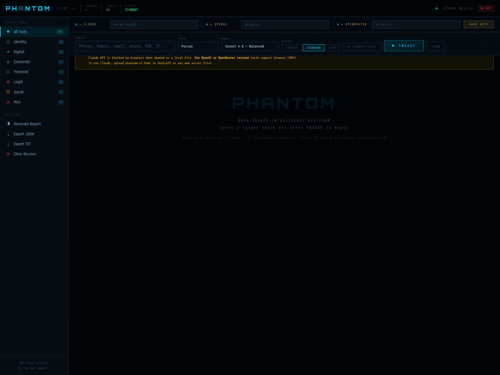لقطة شاشة لـ phantom-osint.pages.dev