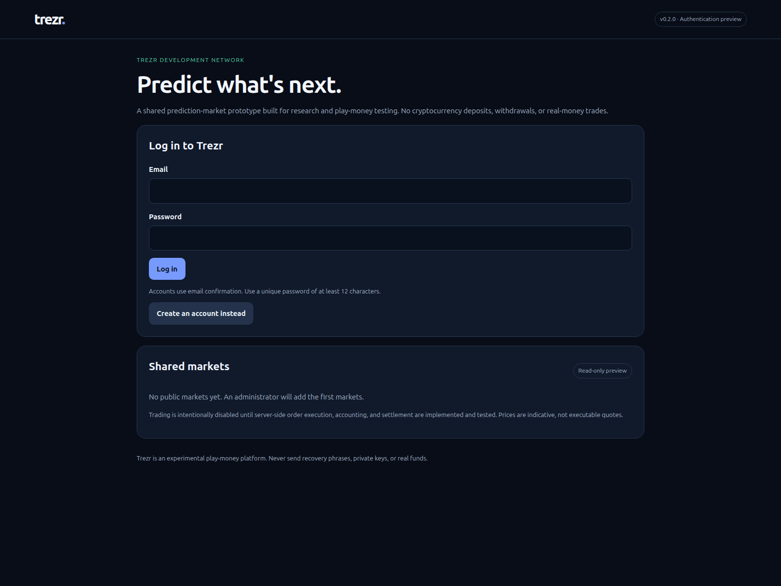 Screenshot of trezr-c8b.pages.dev