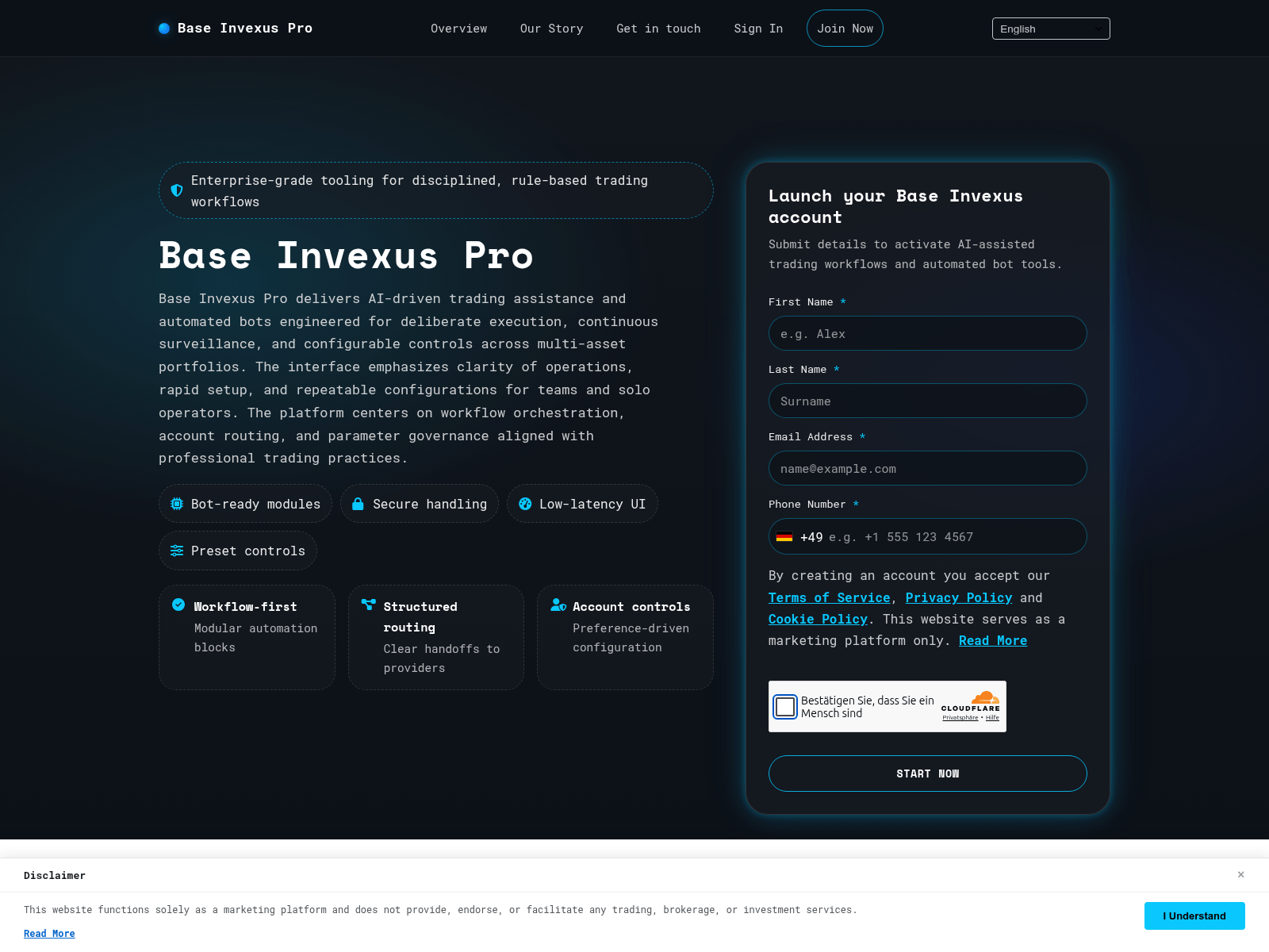 Снимок экрана baseinvexus.pro