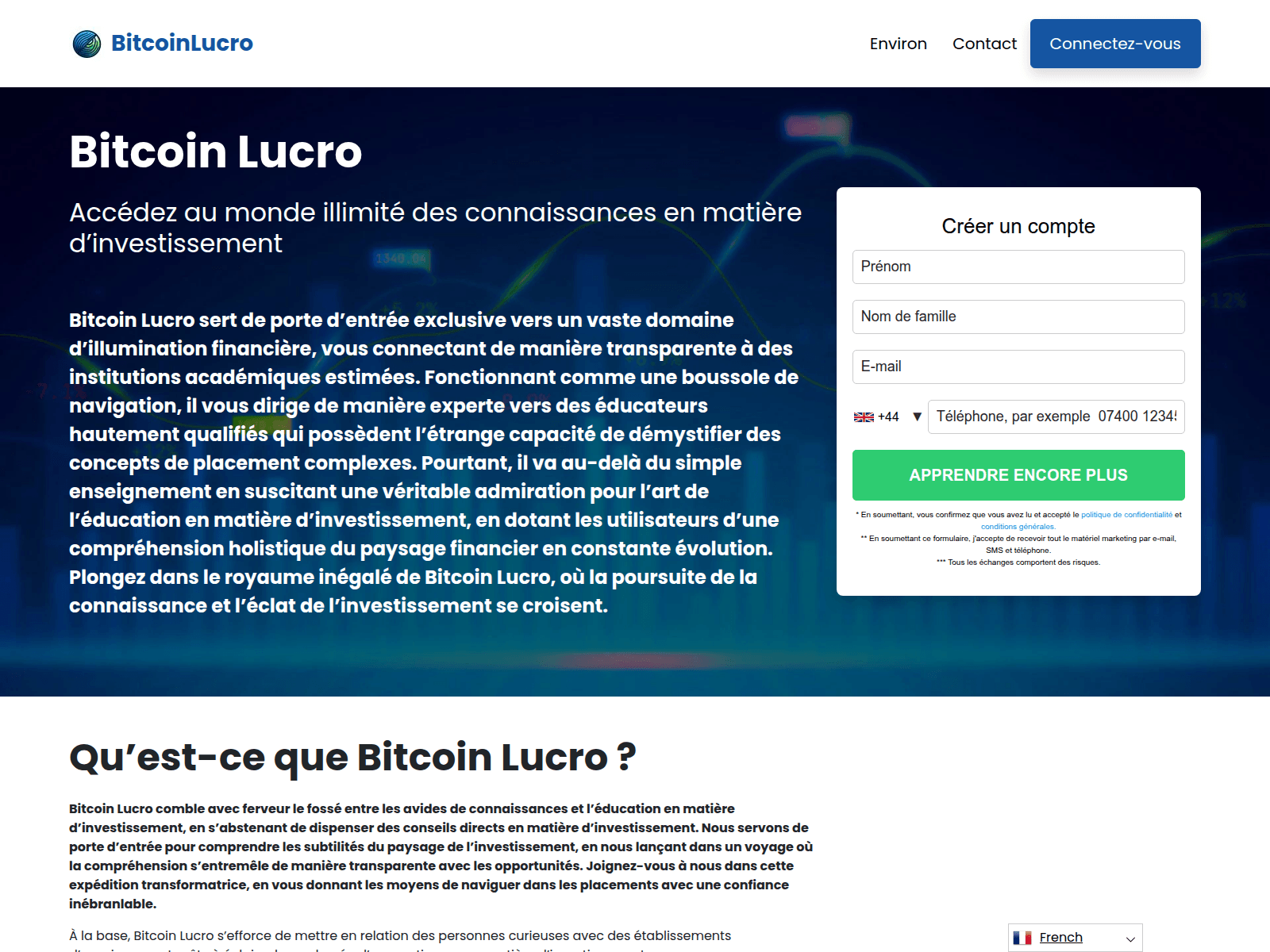 Screenshot von bitcoinlucro.org