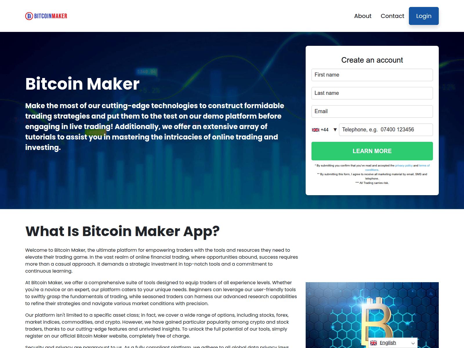 Screenshot von bitcoinmaker.io