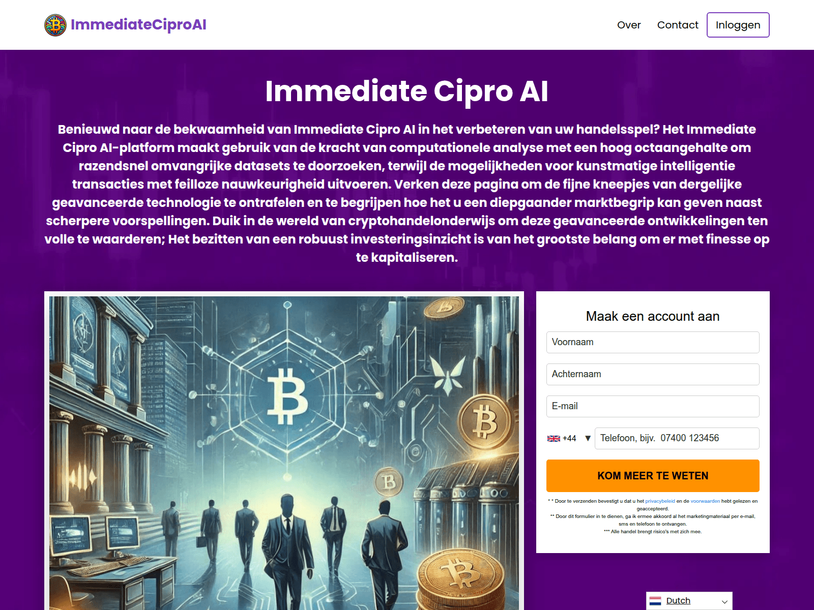 Screenshot von bitcoinoracleai.app