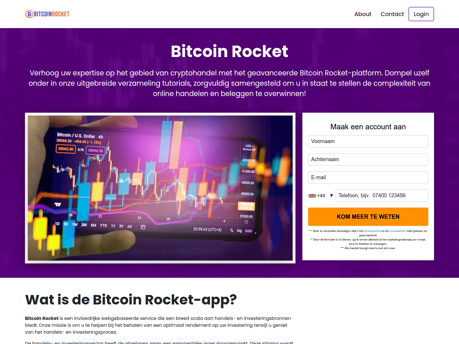 Screenshot von bitcoinrocket.nl