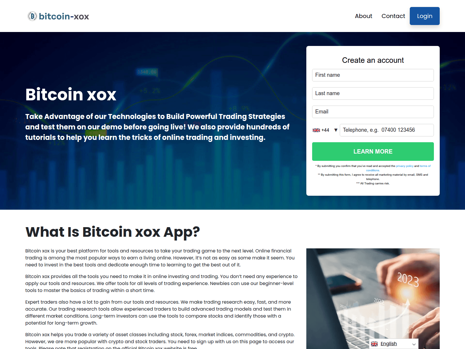 Screenshot von bitcoinxox.app