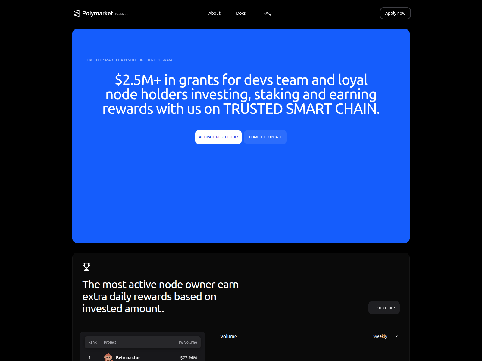 Снимок экрана prosperwallet-reset.pages.dev