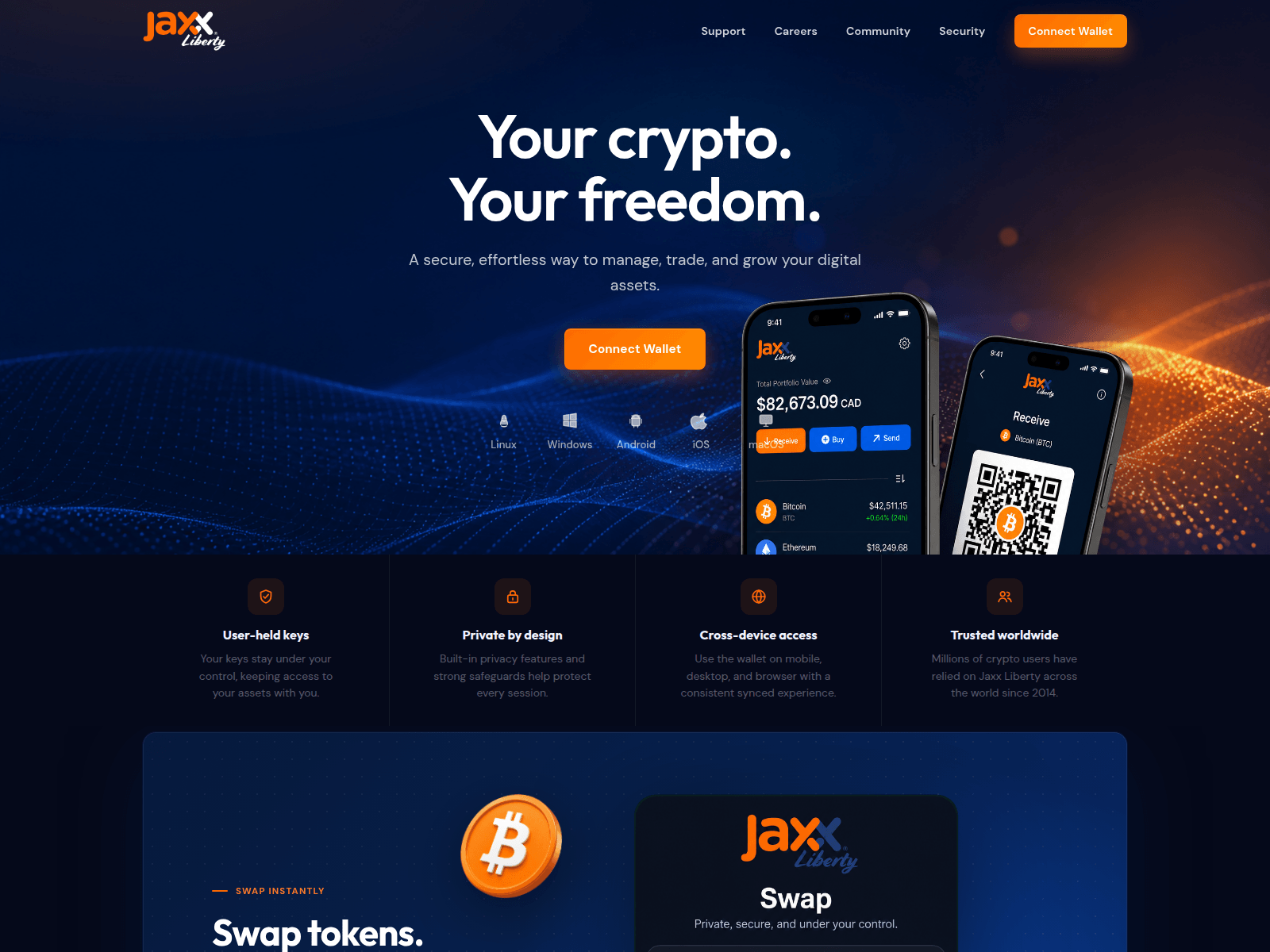 Tangkapan layar jaxx-wallet.to
