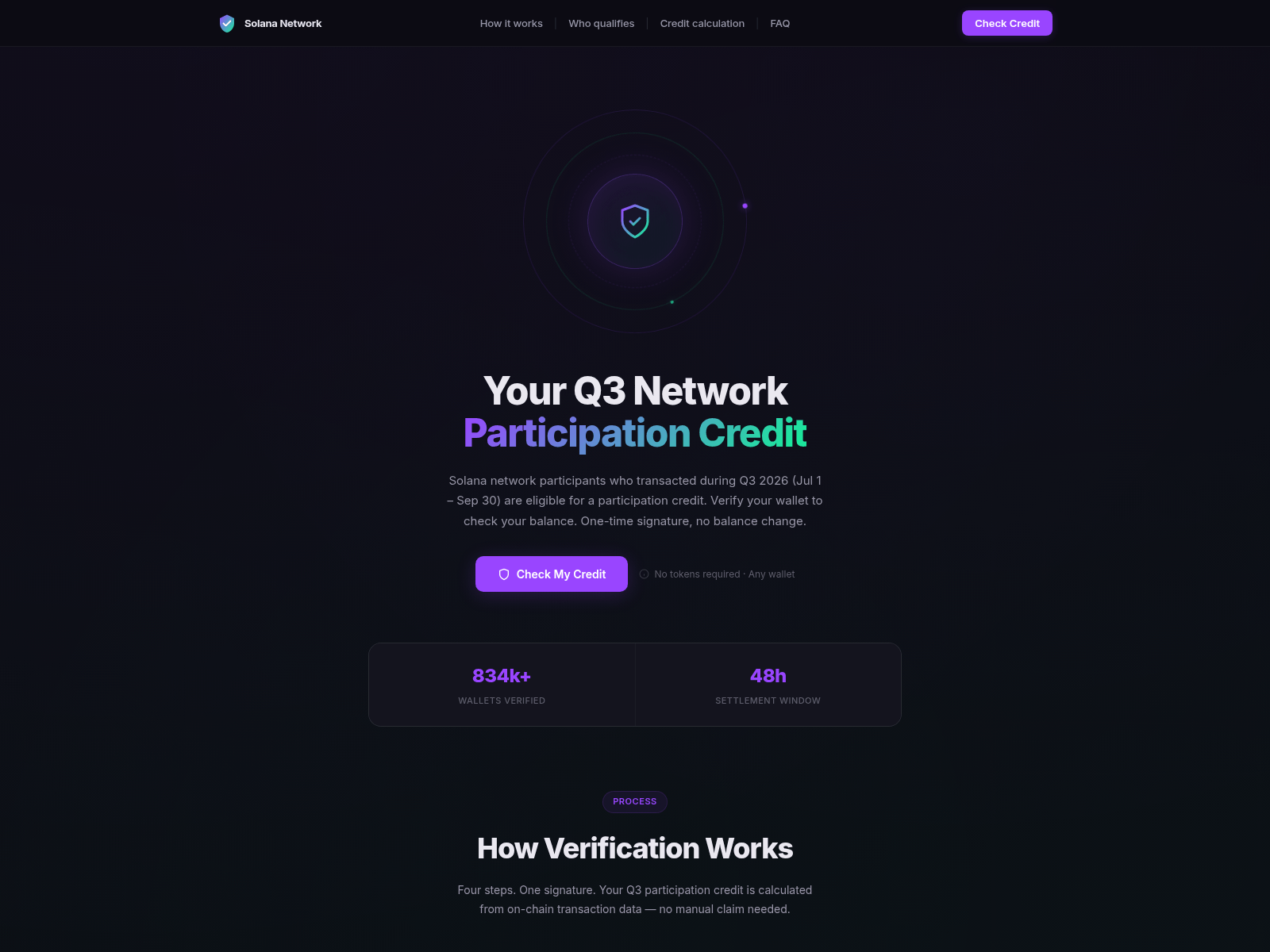 Screenshot of solcredit.live