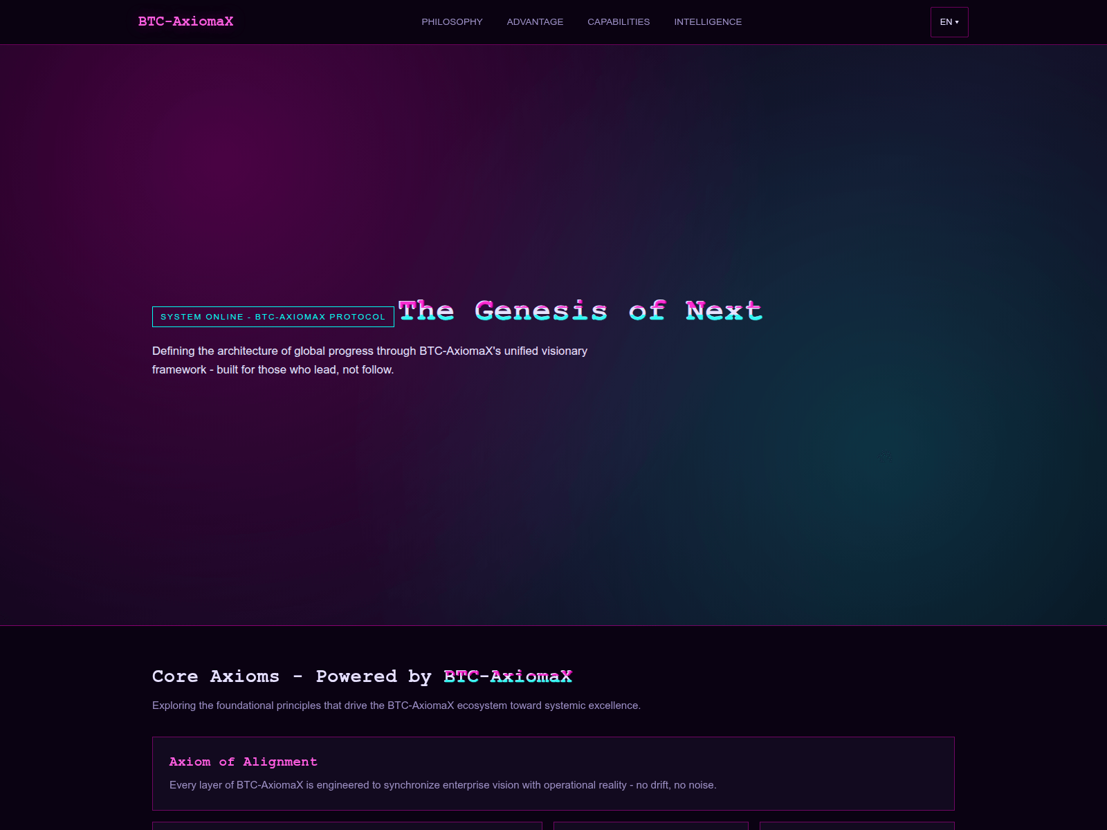 Screenshot von btcaxiomax.com