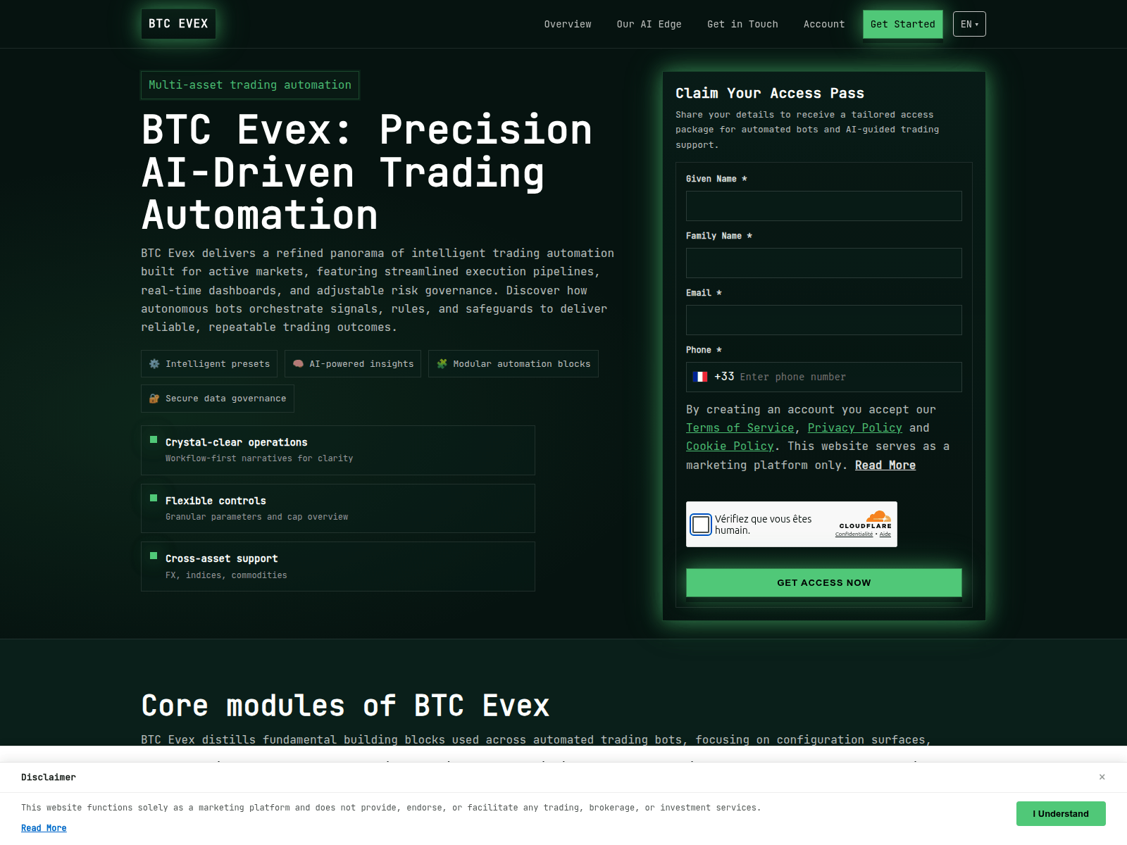 لقطة شاشة لـ btcevexsystem.com